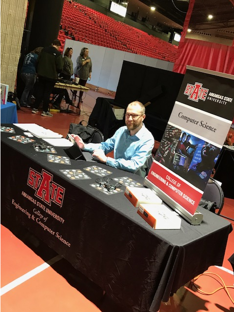 Dr. Jake Qualls at STEAM recruitment event